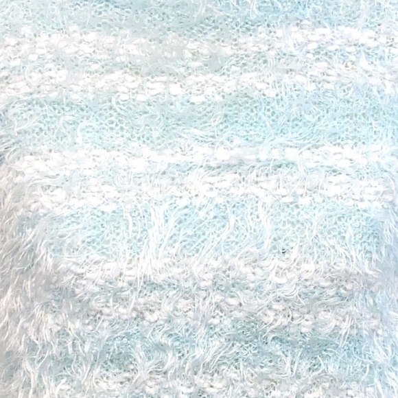 Apt. 9 Blue White With Silver Sequence Long Sleeve Pullover Sweater - Picture 4 of 4